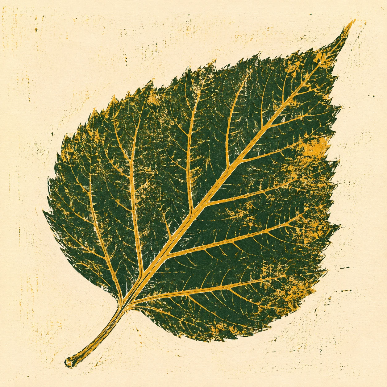 A leaf with bold branching veins