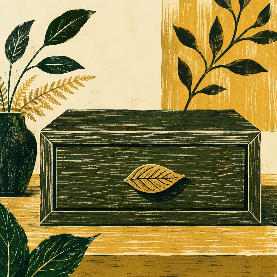 Closed wooden studio drawer
